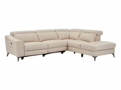 Vente-unique Sofá rinconera derecha relax eléctrico de cuero FORLO Crema Online