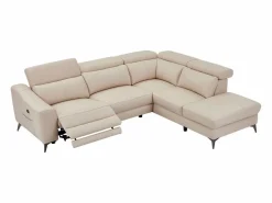 Vente-unique Sofá rinconera derecha relax eléctrico de cuero FORLO Crema Online