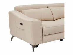 Vente-unique Sofá rinconera derecha relax eléctrico de cuero FORLO Crema Online
