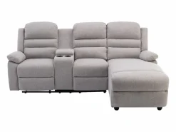 Vente-unique Sofá rinconera derecha relax: manual de tela MACEDONIA Beige Online