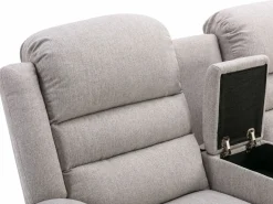 Vente-unique Sofá rinconera derecha relax: manual de tela MACEDONIA Beige Online
