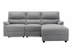 Vente-unique Sofá rinconera derecha relax eléctrico de tela LUNANO Gris claro Best