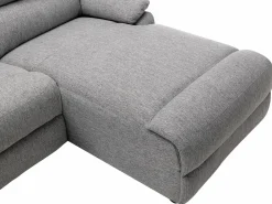 Vente-unique Sofá rinconera derecha relax eléctrico de tela LUNANO Gris claro Best
