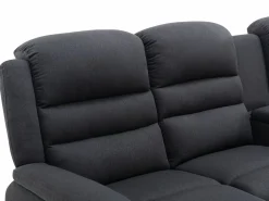 Sofá rinconera derecha relax: manual de tela antracita MACEDONIA^Vente-unique Outlet