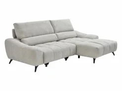 Vente-unique Sofá rinconera derecha relax con asiento deslizante en tela ELOSIA Beige Hot