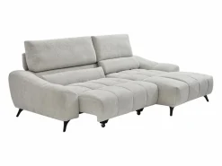 Vente-unique Sofá rinconera derecha relax con asiento deslizante en tela ELOSIA Beige Hot