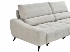 Vente-unique Sofá rinconera derecha relax con asiento deslizante en tela ELOSIA Beige Hot