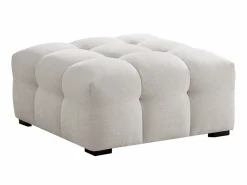 Vente-unique Sofá rinconera derecha y puf de tela moteado DILOME de Pascal Morabito Beige Online