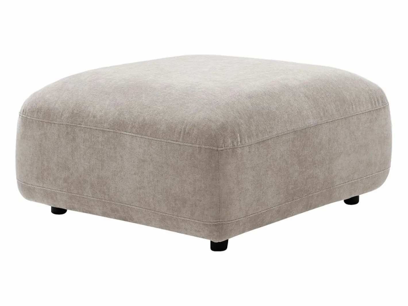 Vente-unique Sofá rinconera derecha y puf en tela TINDRALO Beige New