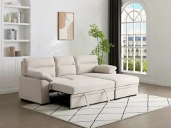 Sofá rinconera derecho convertible de tela ULENIO^Vente-unique Discount