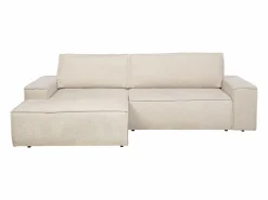 Vente-unique Sofá rinconera izquierda convertible en textura de tela AMELIA Beige Online