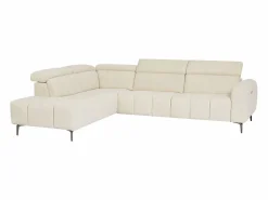 Vente-unique Sofá Relax|Sofá rinconera izquierda con relax eléctrico en tela texturizada CALDORIA