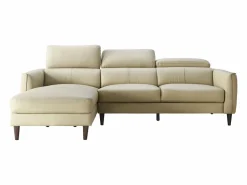 Vente-unique Sofá rinconera izquierda de piel de búfalo SALVI Beige
