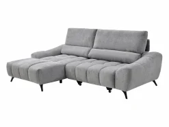 Vente-unique sofá rinconera izquierda relax con asiento deslizante en tejido ELOSIA Gris Online