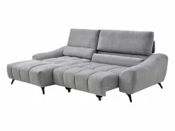 Vente-unique sofá rinconera izquierda relax con asiento deslizante en tejido ELOSIA Gris Online