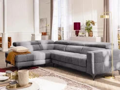 Sofá rinconera izquierda relax eléctrico con asiento deslizante de tela antracita MONISO^Vente-unique Discount