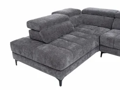 Sofá rinconera izquierda relax eléctrico con asiento deslizante de tela antracita MONISO^Vente-unique Discount