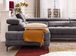 Sofá rinconera izquierda relax eléctrico con asiento deslizante de tela antracita MONISO^Vente-unique Discount