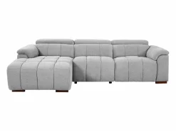 Vente-unique Sofá Relax|Sofá rinconera izquierda relax eléctrico de tela efecto acolchado MOLPICA