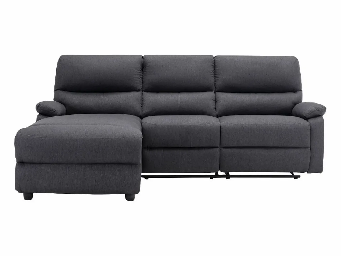 Vente-unique Sofá rinconera izquierda relax eléctrico de tela LUNANO Gris antracita New