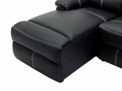 Vente-unique Sofá Relax|Sofá rinconera izquierda relax de piel sintética de color CANBY