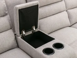 Vente-unique Sofá rinconera izquierda relax: manual de tela MACEDONIA Beige Discount