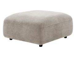 Vente-unique Sofá rinconera izquierda y puf en tejido TINDRALO Beige