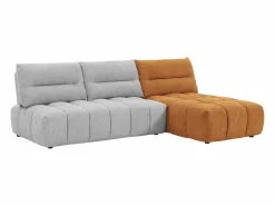 Vente-unique Sofá rinconera modular con respaldo desplazable en tejido gris claro y terracota APOLIU Gris claro / Terracota Discount