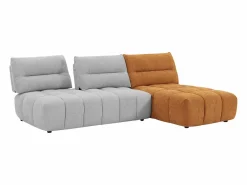 Vente-unique Sofá rinconera modular con respaldo desplazable en tejido gris claro y terracota APOLIU Gris claro / Terracota Discount