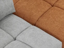 Vente-unique Sofá rinconera modular con respaldo desplazable en tejido gris claro y terracota APOLIU Gris claro / Terracota Discount