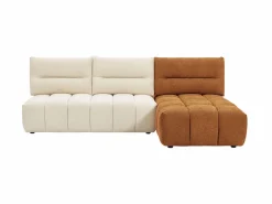 Vente-unique Sofá rinconera modular con respaldo avanzado-retrocedido en tela beige y terracota APOLIU Terracota / Beige Online