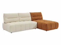 Vente-unique Sofá rinconera modular con respaldo avanzado-retrocedido en tela beige y terracota APOLIU Terracota / Beige Online