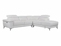 LINEA SOFA Sofá rinconera ángulo dcho eléctrico piel PASCALINE Marfil Discount