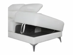 LINEA SOFA Sofá rinconera ángulo dcho eléctrico piel PASCALINE Marfil Discount