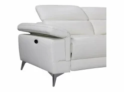 LINEA SOFA Sofá rinconera ángulo dcho eléctrico piel PASCALINE Marfil Discount