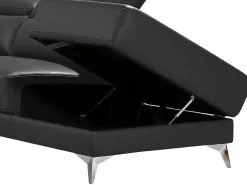LINEA SOFA Sofá Relax|Sofá rinconera ángulo dcho eléctrico piel gris PASCALINE