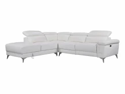 LINEA SOFA Sofá rinconera ángulo izdo eléctrico piel PASCALINE Marfil Outlet
