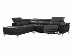 LINEA SOFA Sofá rinconera ángulo izdo eléctrico piel gris PASCALINE Gris antracita Outlet