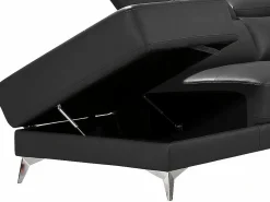 LINEA SOFA Sofá rinconera ángulo izdo eléctrico piel gris PASCALINE Gris antracita Outlet