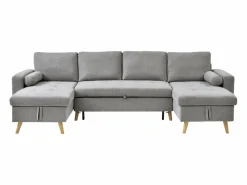 Vente-unique Sofá Escandinavo|Sofá Xxl|Sofá rinconera panorámico convertible en tela KORI