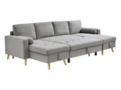 Vente-unique Sofá Escandinavo|Sofá Xxl|Sofá rinconera panorámico convertible en tela KORI