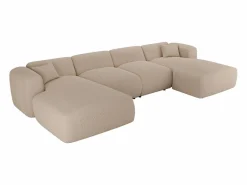 Sofá rinconera panorámico de pana POGNI de^Maison Céphy Discount