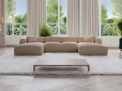 Sofá rinconera panorámico de pana POGNI de^Maison Céphy Discount