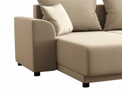 Vente-unique Sofá Cama|Sofá Xxl|Sofá rinconera panorámico de tela NESSARO