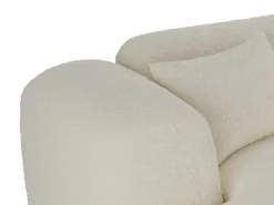 Maison Céphy Sofá rinconera panorámico en tela bouclé - - POGNI de Blanco Discount