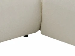 Maison Céphy Sofá rinconera panorámico en tela bouclé - - POGNI de Blanco Discount