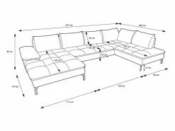 Sofá rinconera panorámico en tela texturizada ARCHIBALD^Vente-unique