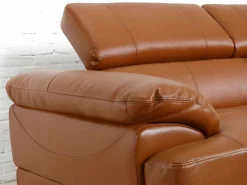 LINEA SOFA Todos Los Sofás|Sofá Vintage|Sofá rinconera piel caramelo ángulo izquierdo EXCELSIOR II