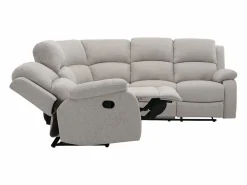 Vente-unique Sofá Relax|Sofá rinconera reclinable de tela jaspeado color RIETI