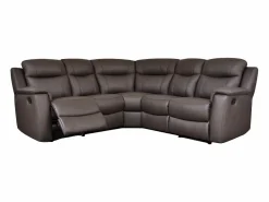 Vente-unique Sofá rinconera relax de piel color marrón EVASION Marru00f3n